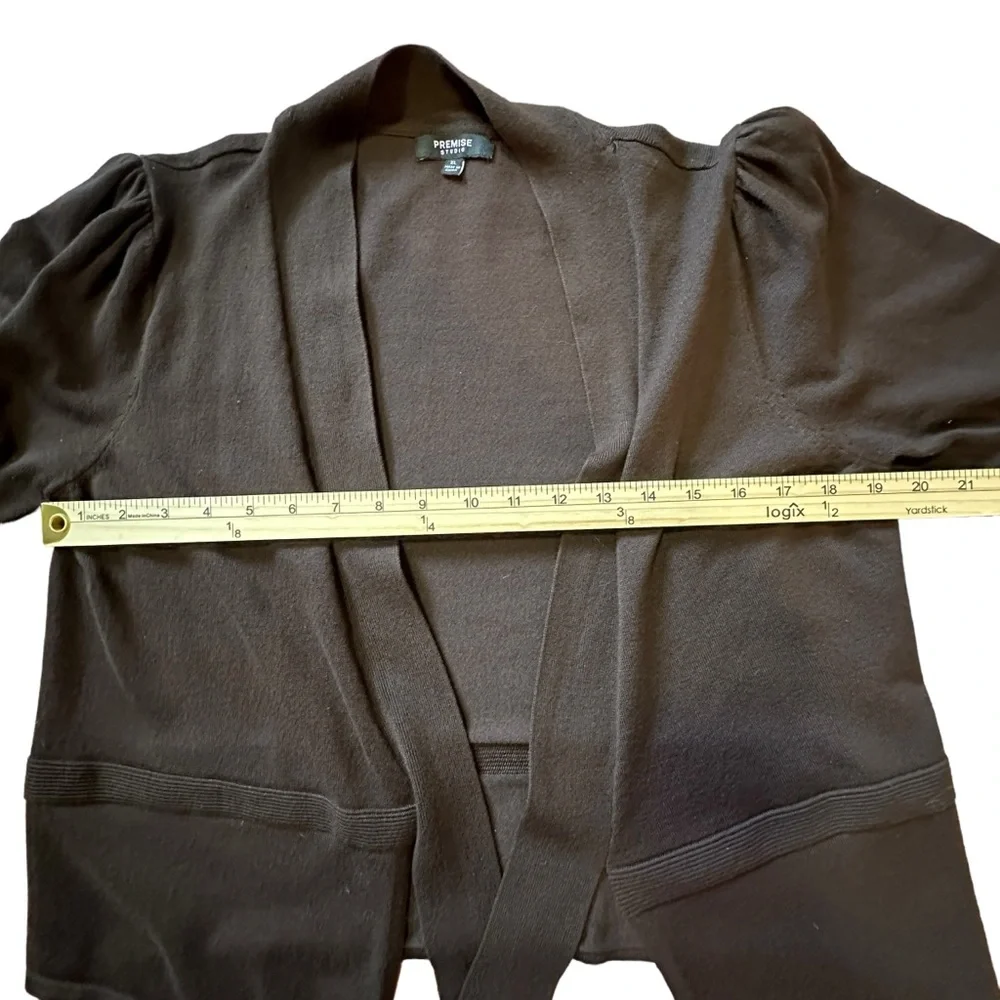 Premise Tie Front 3/4 sleeve Brown Sweater XL (19” Pit to pit)